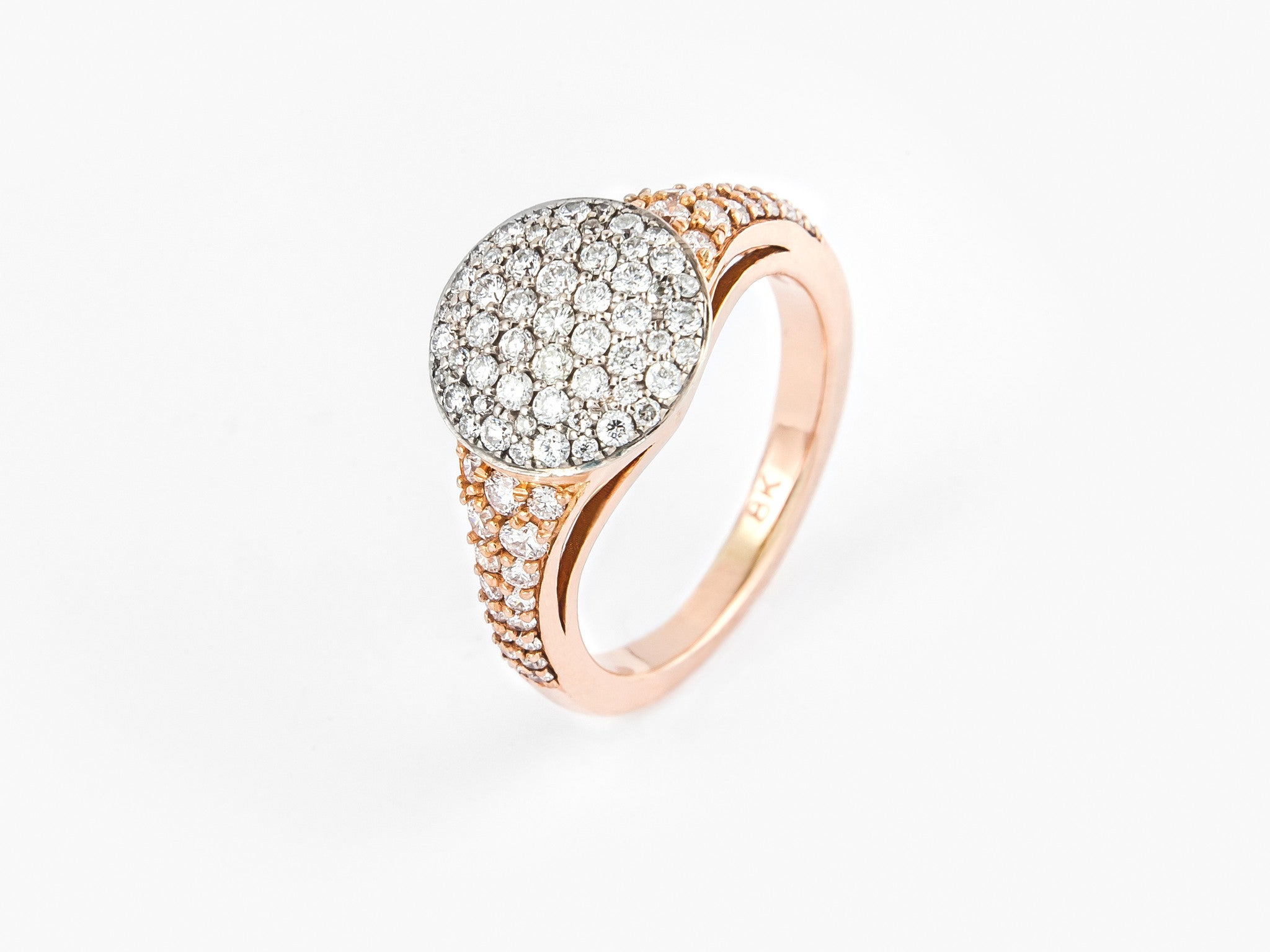 18k Rose Gold & Brilliant Round Diamonds 0.63ct Note: Intended as a pinky ring 